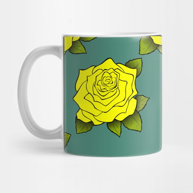 Yellow Roses Pattern in Alexandrite Color by aybe7elf